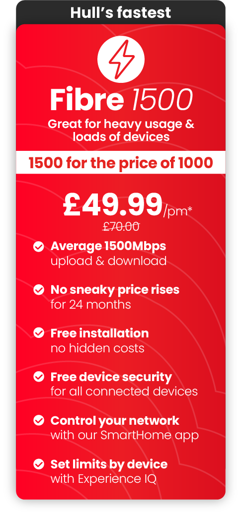 Connexin Fibre 1500 Broadband Package: Experience hyperfast gigabit speeds perfect for streaming, gaming, and downloading