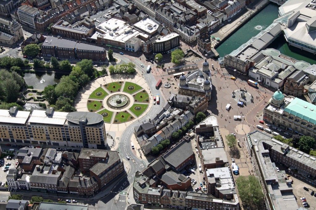 Arial view of Hull City Centre