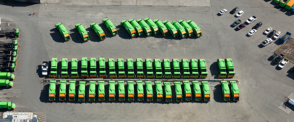 Lorries in parking lot 